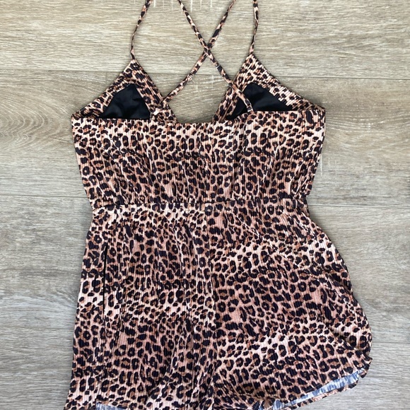 Leopard print short romper by Michael Costello x Revolve - Picture 3 of 7